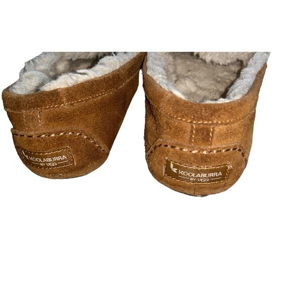 Koolaburra by UGG Moccasin Slippers Lezly Perf Brown Sz 7 slip on suede fuzzy - Picture 3 of 9